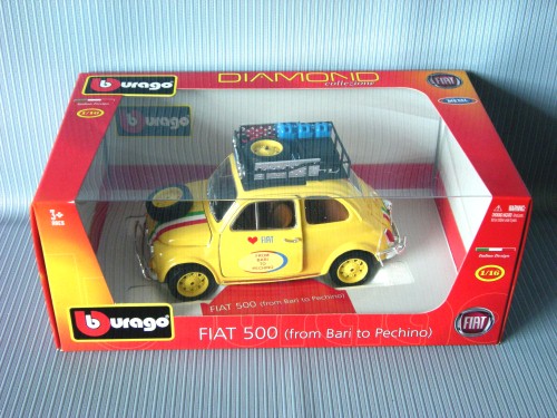 Burago<br>1:18 D.C - FIAT 500 (FROM  BARI TO PECHINO)
